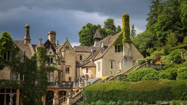 Castle with greenery.