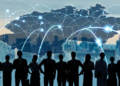 A group of people networking.