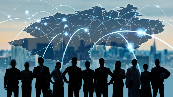 A group of people networking.