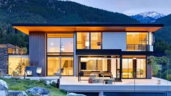 Mansion in mountain.