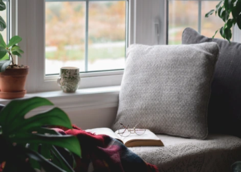 A cozy reading nook in a home