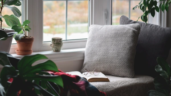 A cozy reading nook in a home