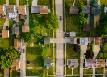 A neighbourhood of homes.