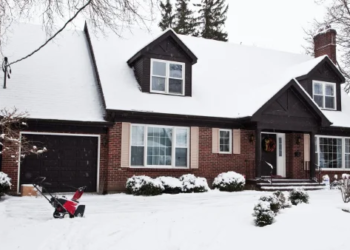 A snowy home in winter