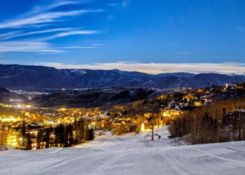 A winter village in Aspen, CO.