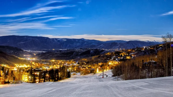 A winter village in Aspen, CO.