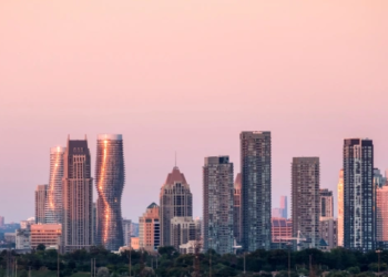 Sunset view of Mississauga, Ontario