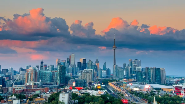 Toronto skyline at sunset