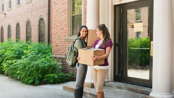 Young adults moving into first apartment.