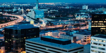 Night view of Winnipeg downtown