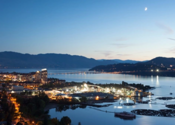 A photo of B.C. at night.