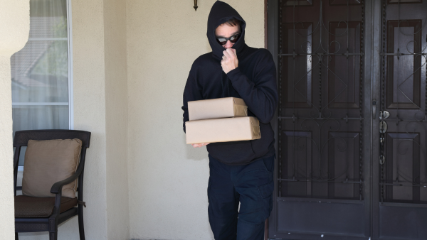 A man stealing packages.