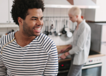 Roommates in the kitchen.