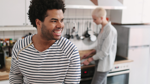 Roommates in the kitchen.