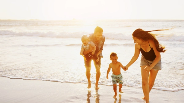 Family on the beach.