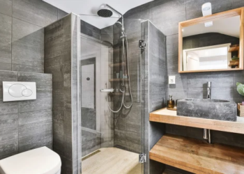 A modern bathroom.