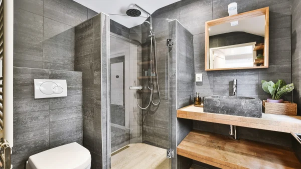 A modern bathroom.