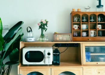 A coffee station in a home.