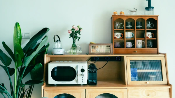 A coffee station in a home.