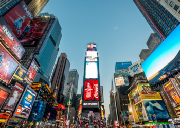 Times Square in New York City.