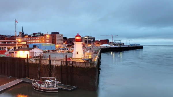 An aerial photo of New Brunswick pier