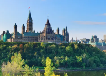 Ottawa's parliament buildings on a spring day