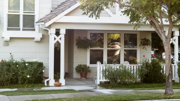 White house with porch
