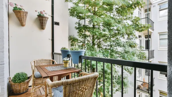 An image of a furnished balcony