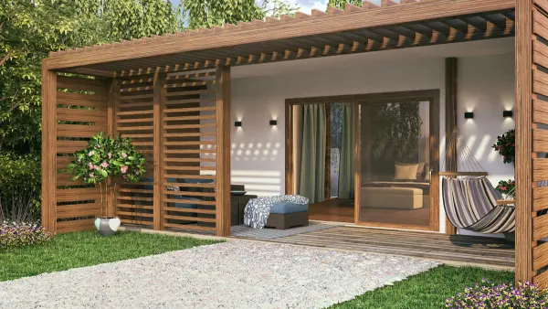 A picture of a modern tiny home