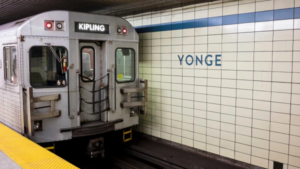 A Toronto subway car at Yonge Station