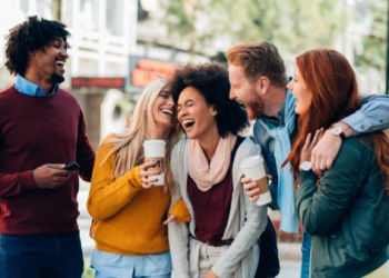 A group of friends laughing