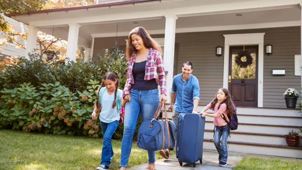 A family leaving for vacation