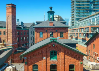A red brick home in Toronto.