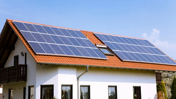A house with solar panels