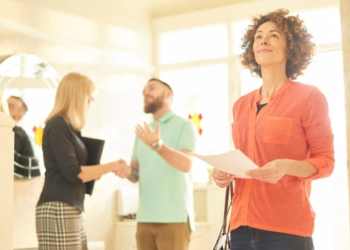 Homebuyers in an open house