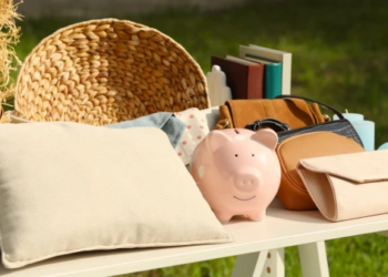 A garage sale table