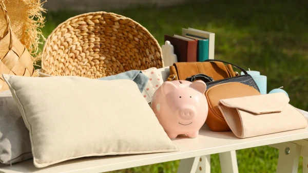A garage sale table