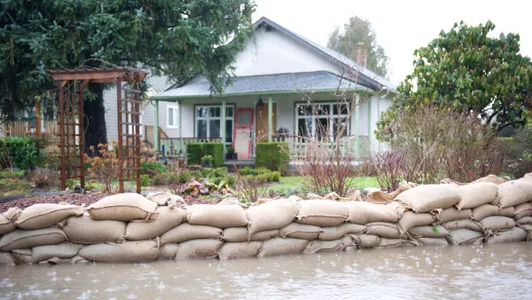 A home in a flood