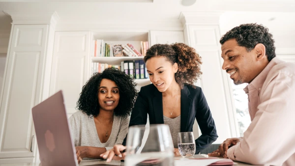 A real estate agent with clients