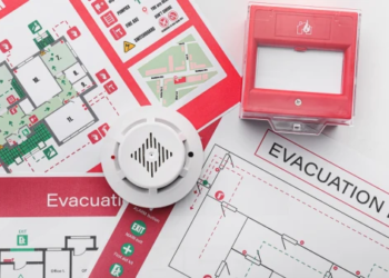 A fire safety plan and fire alarm