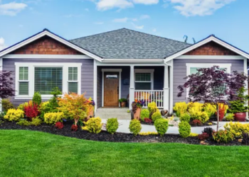 A nicely landscaped home