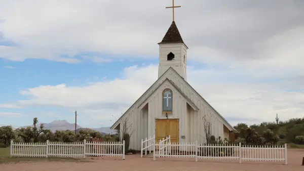 The outside of a church.