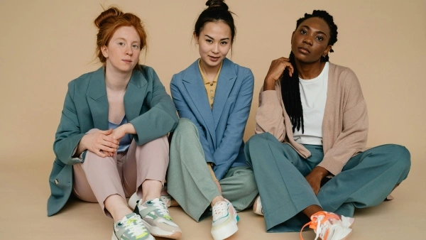 Three young women in business attire