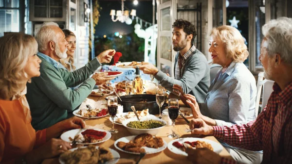 People celebrating Thanksgiving