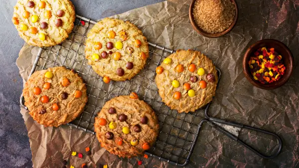 An assortment of fall themed cookies.