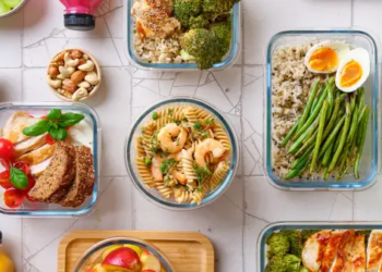 Meal-prepped food.