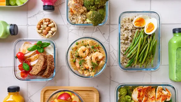 Meal-prepped food.