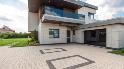 The exterior of a modern, simplistic home.