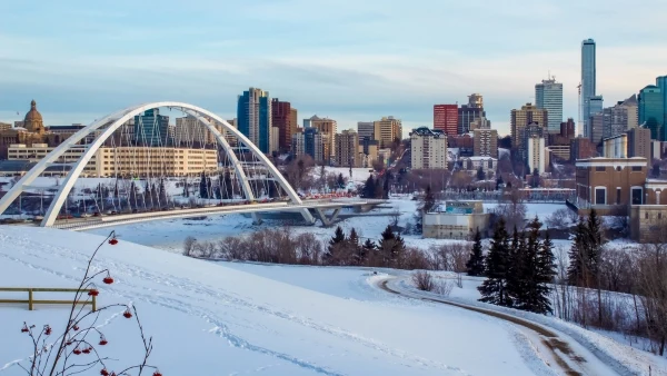 Edmonton covered in the snow during winter