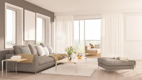 A minimalist living room.